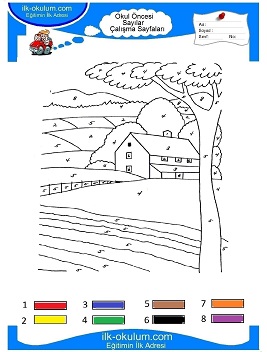 Çocuklar İçin Sayılar Çalışma Sayfaları 